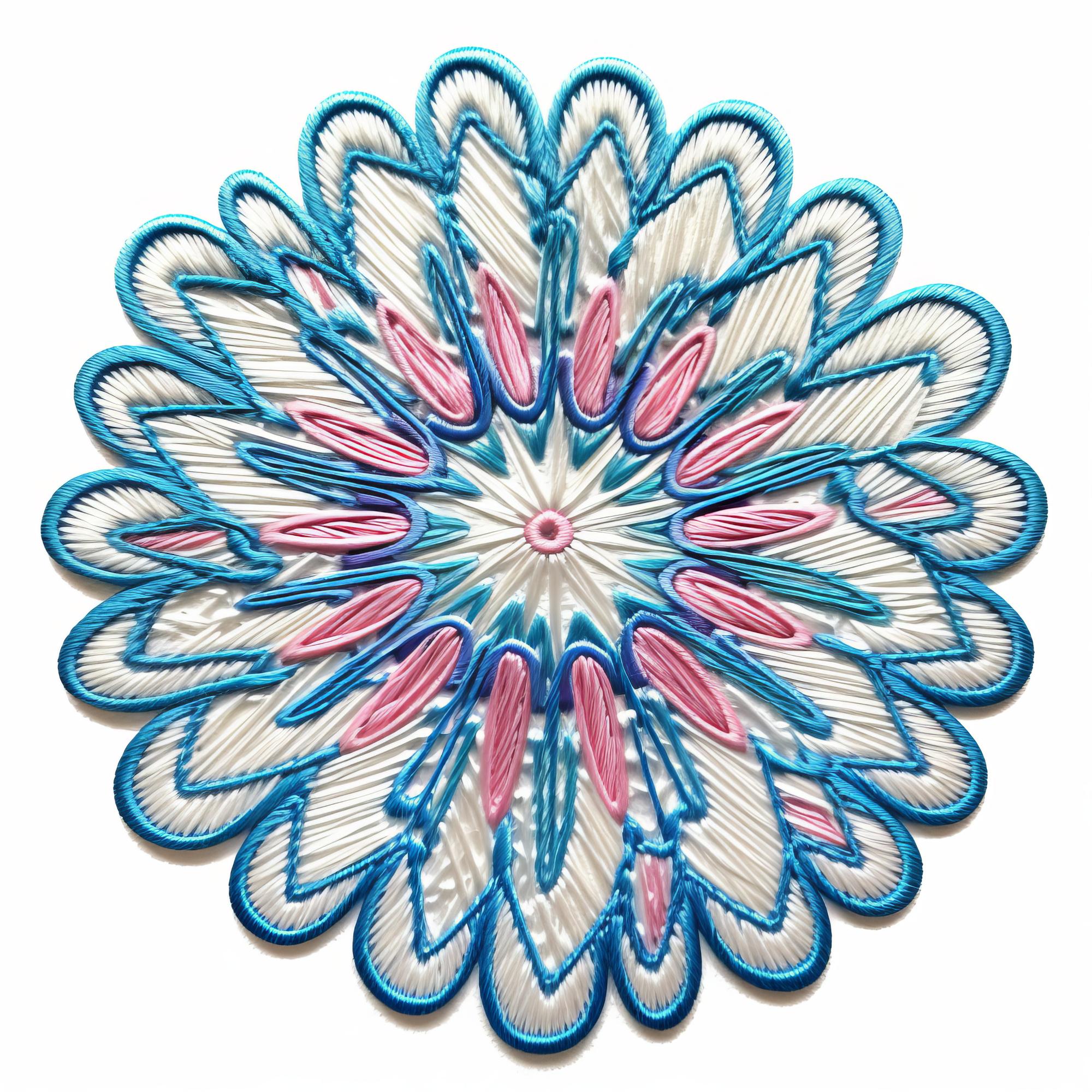 Mini-patch ricamato con motivi geometrici e filo lucido